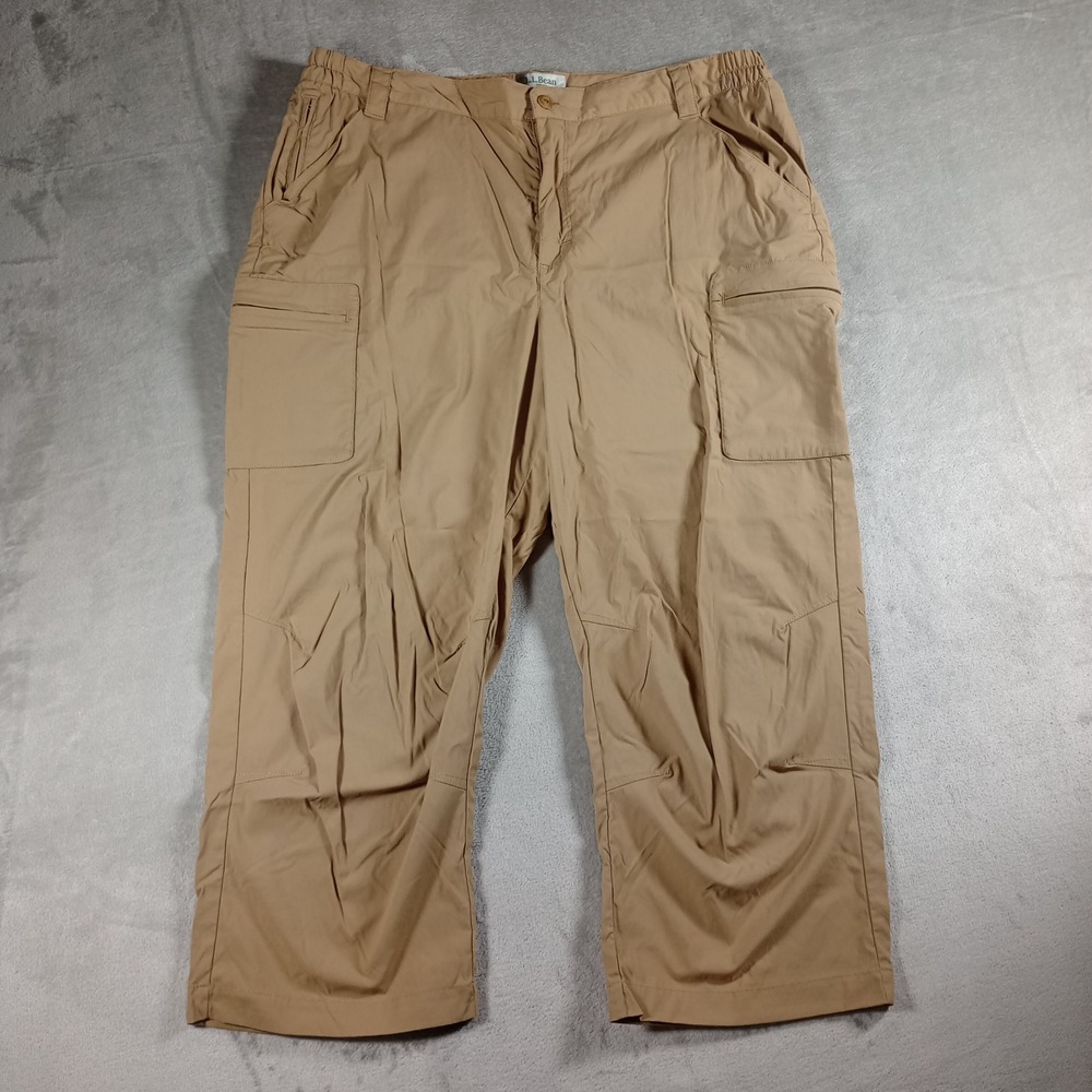 L.L. Bean Vista Camp Pants Womens Large Regular Tan Cargo Hiking Outdoor Gorp
